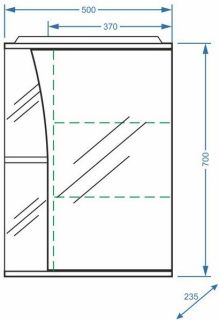 Зеркало-шкаф с подсветкой Stella Polar Винчи 50см правый белый SP-00000034